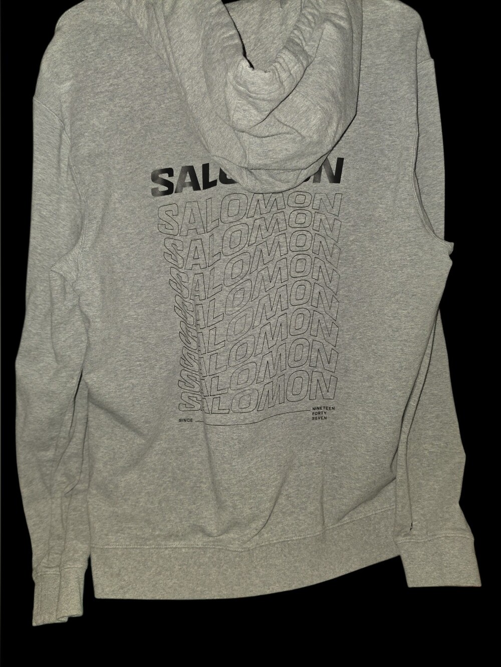 Mens Salomon Medium Performance Hoodie. Excellent Preloved Condition. Light Grey - Picture 3 of 6